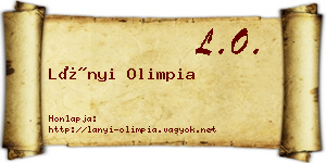 Lányi Olimpia névjegykártya